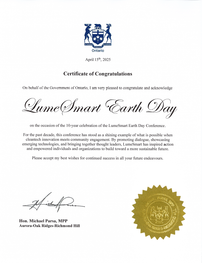Lumesmart EarthDay 2025 - Minister Michael Parsa